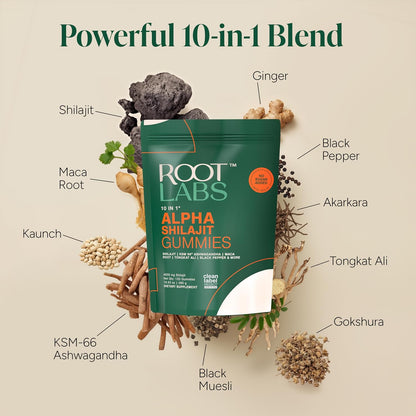 ROOT LABS 10-in-1 Alpha Shilajit Gummies
